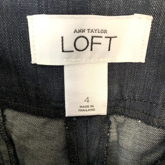 LOFT Dark Chambray Bermuda Shorts Size 4 - Picture 5 of 6